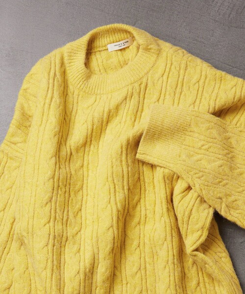 FREAK'S STORE（フリークスストア）の「▽【WEB限定】ケーブルニットプルオーバー（ニット/セーター・レディース・グリーン/ブラック/ブルー/ベージュ/イエロー/ナチュラル・ﾌﾘ-）」の6枚目の写真