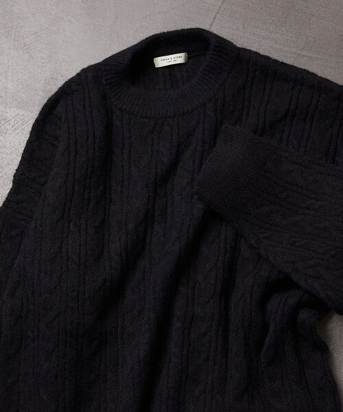 FREAK'S STORE（フリークスストア）の「▽【WEB限定】ケーブルニットプルオーバー（ニット/セーター・レディース・グリーン/ブラック/ブルー/ベージュ/イエロー/ナチュラル・ﾌﾘ-）」の2枚目の写真