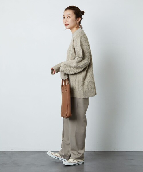 FREAK'S STORE（フリークスストア）の「▽【WEB限定】ケーブルニットプルオーバー（ニット/セーター・レディース・グリーン/ブラック/ブルー/ベージュ/イエロー/ナチュラル・ﾌﾘ-）」の13枚目の写真