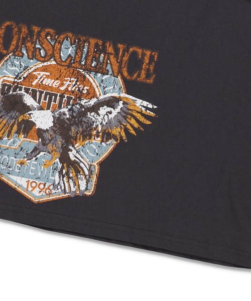 SPINNS（スピンズ）の「ショート丈イーグルプリント長袖Tシャツ（Tシャツ/カットソー・レディース・スミクロ・ONESIZE）」の13枚目の写真