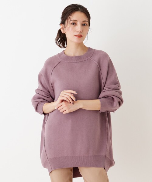 SHOO・LA・RUE（シューラルー）の「◆ダブルジャカードドルマンニット（ニット/セーター・レディース・ブラック/ライトグリーン/ブラウン系その他/ピンク系/アイボリー/チャコールグレー・00）」の6枚目の写真