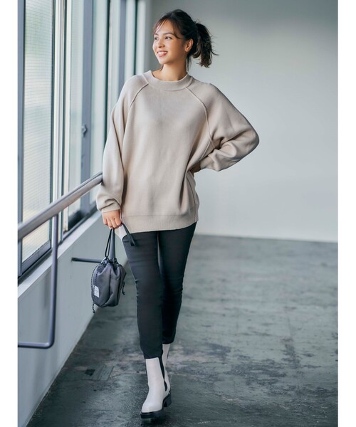 SHOO・LA・RUE（シューラルー）の「◆ダブルジャカードドルマンニット（ニット/セーター・レディース・ブラック/ライトグリーン/ブラウン系その他/ピンク系/アイボリー/チャコールグレー・00）」の17枚目の写真