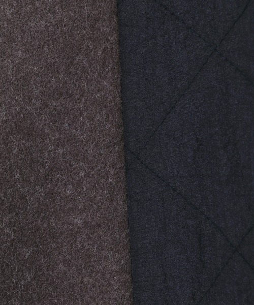 notch.（ノッチ）の「アシメキルト切替ジャケット（ノーカラーコート・レディース・ブラウン/ダークグレー・M）」の21枚目の写真