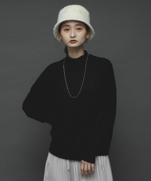 SENSE OF PLACE by URBAN RESEARCH（センスオブプレイスバイアーバンリサーチ）の「ストレッチフロントラップセーター（ニット/セーター・レディース・ブラック/ピンク/アイボリー・ONE）」の2枚目の写真