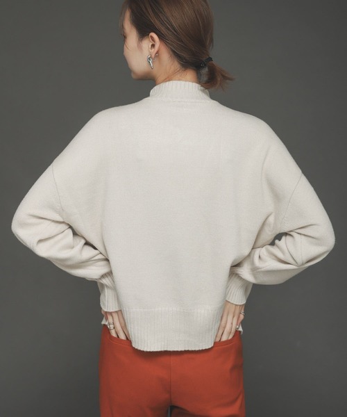 SENSE OF PLACE by URBAN RESEARCH（センスオブプレイスバイアーバンリサーチ）の「ストレッチフロントラップセーター（ニット/セーター・レディース・ブラック/ピンク/アイボリー・ONE）」の7枚目の写真