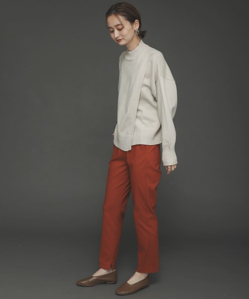 SENSE OF PLACE by URBAN RESEARCH（センスオブプレイスバイアーバンリサーチ）の「ストレッチフロントラップセーター（ニット/セーター・レディース・ブラック/ピンク/アイボリー・ONE）」の9枚目の写真