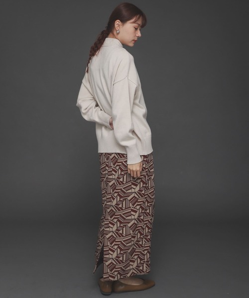 SENSE OF PLACE by URBAN RESEARCH（センスオブプレイスバイアーバンリサーチ）の「ストレッチフロントラップセーター（ニット/セーター・レディース・ブラック/ピンク/アイボリー・ONE）」の21枚目の写真