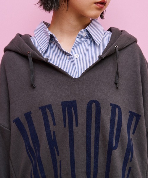 byYOUANCE(バイユアンス)の「ダメージグラフィックパーカー(パーカー・レディース・サックスブルー/グリーン/オートミール/ホワイト/スミクロ/ピンク/ブラック・FREE)」の20枚目の写真