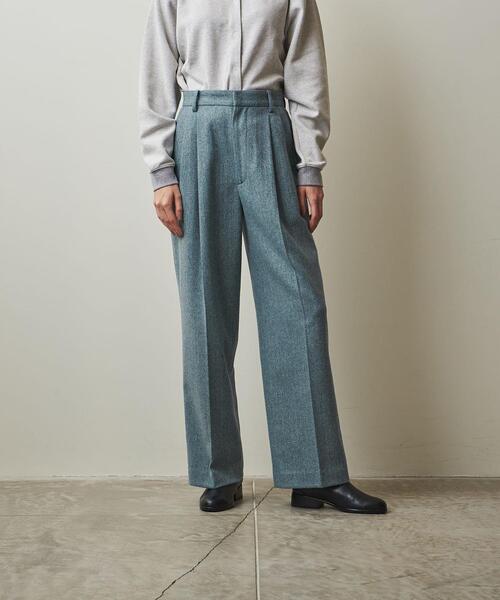 Steven Alan(スティーブンアラン)の「<Steven Alan>HERRINGBONE TUCK WIDE PANTS/パンツ(その他パンツ・レディース・ブラウン/ターコイズブルー・S/M/L)」の2枚目の写真