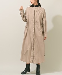 BACKレースピンタックシャツワンピース