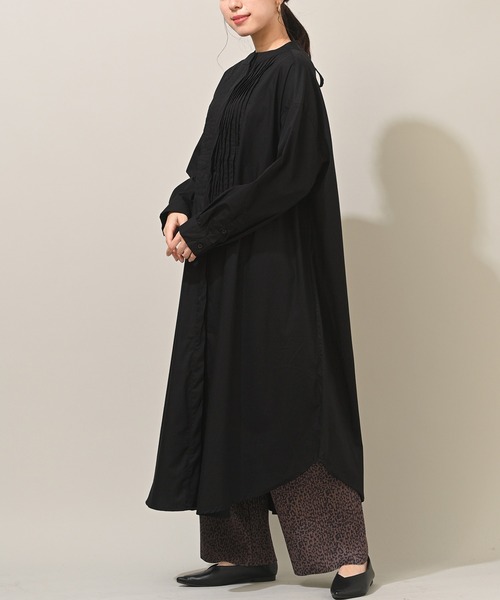 rps（アールピーエス）の「ＢＡＣＫレースピンタックシャツワンピース（シャツワンピース・レディース・ブラック/オフホワイト/グレイッシュベージュ・M/L）」の3枚目の写真