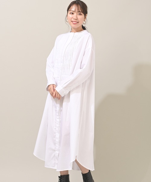 rps（アールピーエス）の「ＢＡＣＫレースピンタックシャツワンピース（シャツワンピース・レディース・ブラック/オフホワイト/グレイッシュベージュ・M/L）」の5枚目の写真