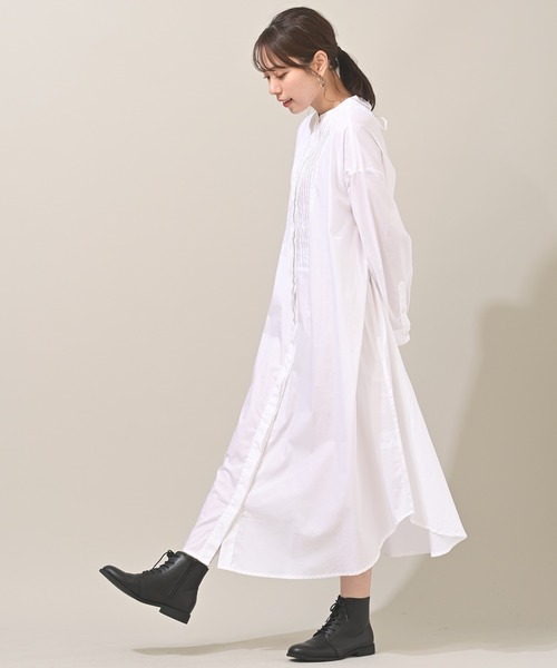 rps（アールピーエス）の「ＢＡＣＫレースピンタックシャツワンピース（シャツワンピース・レディース・ブラック/オフホワイト/グレイッシュベージュ・M/L）」の6枚目の写真