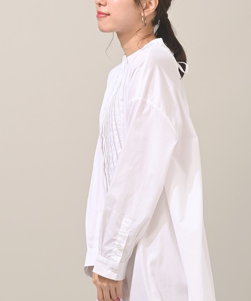 rps（アールピーエス）の「ＢＡＣＫレースピンタックシャツワンピース（シャツワンピース・レディース・ブラック/オフホワイト/グレイッシュベージュ・M/L）」の10枚目の写真