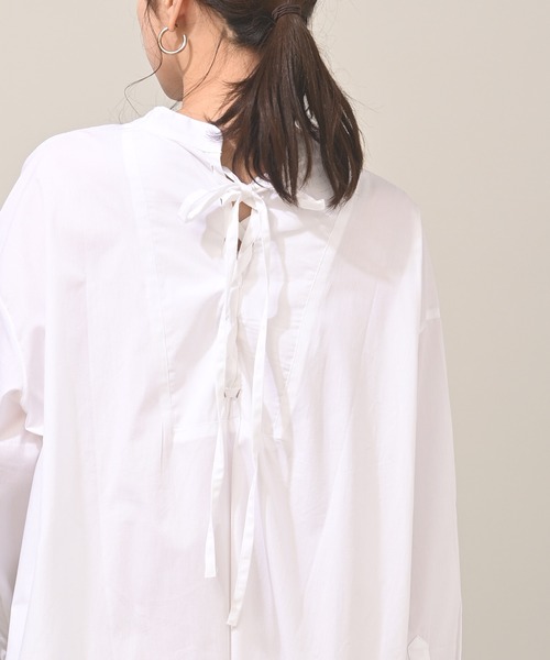 rps（アールピーエス）の「ＢＡＣＫレースピンタックシャツワンピース（シャツワンピース・レディース・ブラック/オフホワイト/グレイッシュベージュ・M/L）」の11枚目の写真