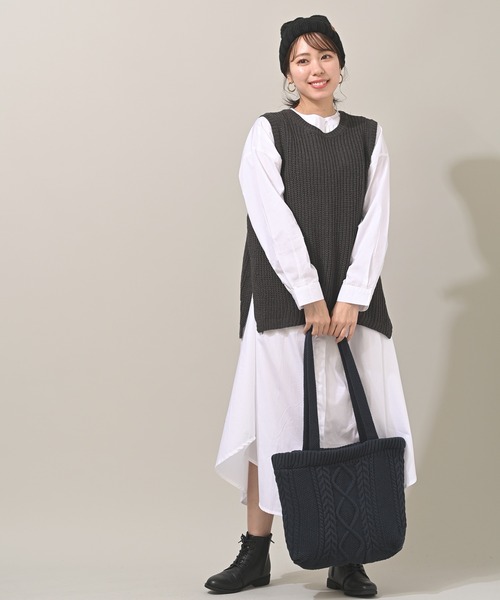 rps（アールピーエス）の「ＢＡＣＫレースピンタックシャツワンピース（シャツワンピース・レディース・ブラック/オフホワイト/グレイッシュベージュ・M/L）」の13枚目の写真