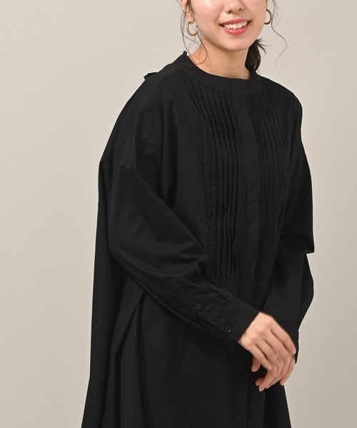 rps（アールピーエス）の「ＢＡＣＫレースピンタックシャツワンピース（シャツワンピース・レディース・ブラック/オフホワイト/グレイッシュベージュ・M/L）」の21枚目の写真