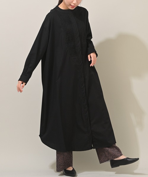 rps（アールピーエス）の「ＢＡＣＫレースピンタックシャツワンピース（シャツワンピース・レディース・ブラック/オフホワイト/グレイッシュベージュ・M/L）」の16枚目の写真