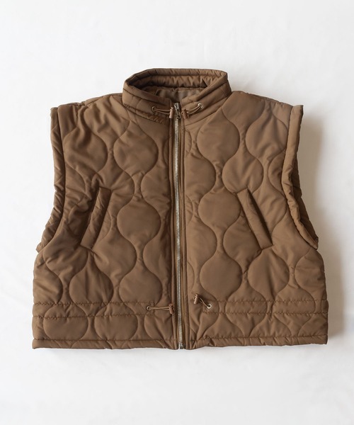 me+em select(ミームセレクト)の「※※【 新色追加/7色展開 】ハイネックドローコードエコダウンベスト(ベスト・レディース・ブラック/グリーン/アイボリー/パープル/チャコール/ベージュ/ブラウン・FREE)」の8枚目の写真