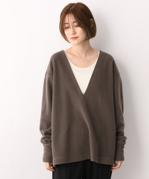 e/rm(イーアールエム)の「【e/rm】トスカーナフリースVプルオーバー 259395(その他トップス・レディース・カーキ/アイボリー・FREE)」の3枚目の写真
