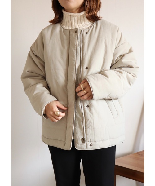 ジャケット・アウター Yumi Amourire（アムリール）の「【yumi.コラボ】ノーカラールーズ中綿JK