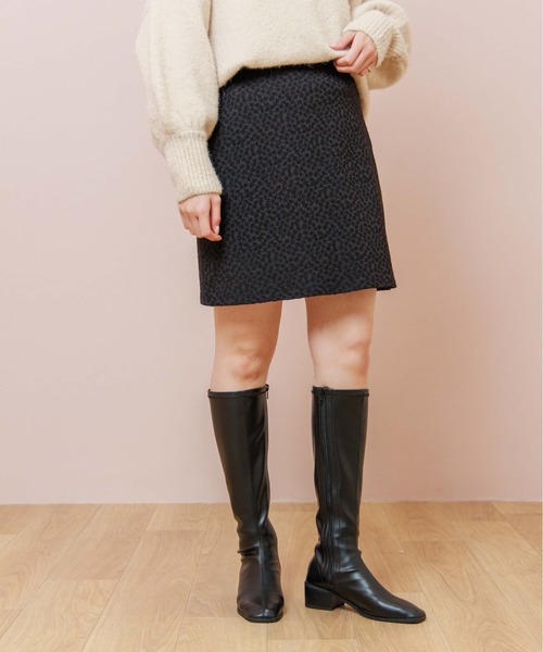 flower（フラワー）の「シックコンパクトスカート（スカート・レディース・ブラック/ベージュ・FREE）」の2枚目の写真