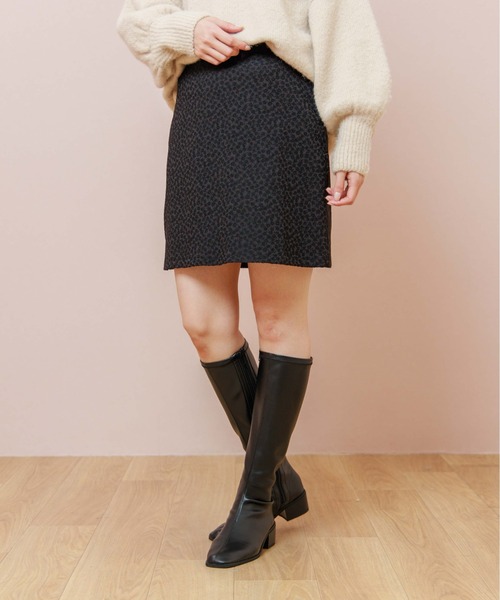 flower（フラワー）の「シックコンパクトスカート（スカート・レディース・ブラック/ベージュ・FREE）」の4枚目の写真