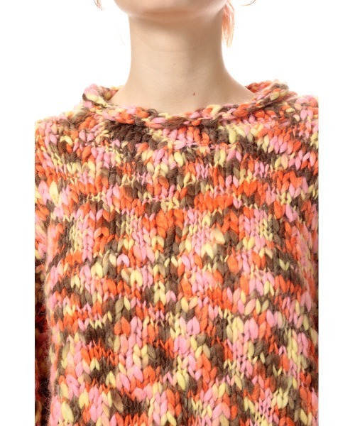 SLY（スライ）の「CRAZY COLOR SLAB C N TUNIC クルーネック ニット トップス（ニット/セーター・レディース・グリーン系その他2/オレンジ系その他・FREE）」の5枚目の写真