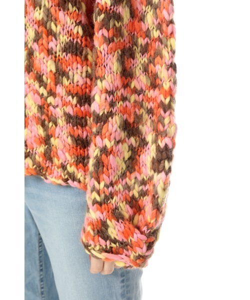 SLY（スライ）の「CRAZY COLOR SLAB C N TUNIC クルーネック ニット トップス（ニット/セーター・レディース・グリーン系その他2/オレンジ系その他・FREE）」の9枚目の写真