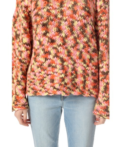 SLY（スライ）の「CRAZY COLOR SLAB C N TUNIC クルーネック ニット トップス（ニット/セーター・レディース・グリーン系その他2/オレンジ系その他・FREE）」の14枚目の写真