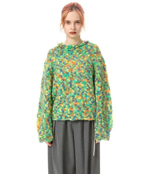 SLY（スライ）の「CRAZY COLOR SLAB C N TUNIC クルーネック ニット トップス（ニット/セーター・レディース・グリーン系その他2/オレンジ系その他・FREE）」の13枚目の写真
