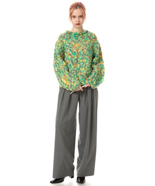 SLY（スライ）の「CRAZY COLOR SLAB C N TUNIC クルーネック ニット トップス（ニット/セーター・レディース・グリーン系その他2/オレンジ系その他・FREE）」の4枚目の写真