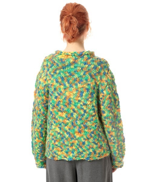 SLY（スライ）の「CRAZY COLOR SLAB C N TUNIC クルーネック ニット トップス（ニット/セーター・レディース・グリーン系その他2/オレンジ系その他・FREE）」の6枚目の写真