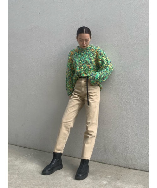 SLY（スライ）の「CRAZY COLOR SLAB C N TUNIC クルーネック ニット トップス（ニット/セーター・レディース・グリーン系その他2/オレンジ系その他・FREE）」の22枚目の写真