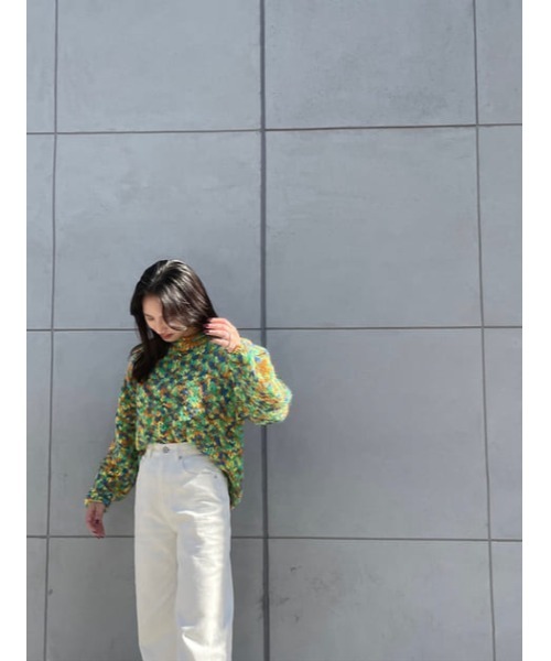 SLY（スライ）の「CRAZY COLOR SLAB C N TUNIC クルーネック ニット トップス（ニット/セーター・レディース・グリーン系その他2/オレンジ系その他・FREE）」の18枚目の写真