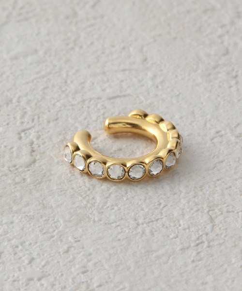 MADEMOISELLE ROPE'（マドモアゼル ロペ）の「ラインビジューイヤーカフ（イヤリング・レディース・ホワイト系その他/グリーン/ピンク・FREE）」の2枚目の写真