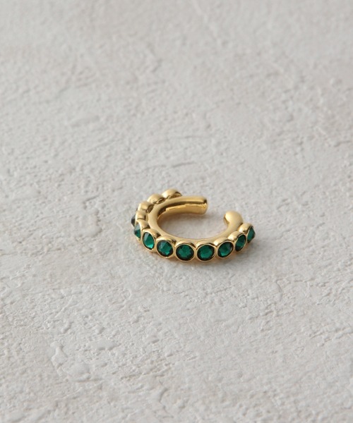 MADEMOISELLE ROPE'（マドモアゼル ロペ）の「ラインビジューイヤーカフ（イヤリング・レディース・ホワイト系その他/グリーン/ピンク・FREE）」の4枚目の写真