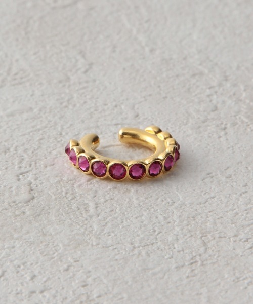 MADEMOISELLE ROPE'（マドモアゼル ロペ）の「ラインビジューイヤーカフ（イヤリング・レディース・ホワイト系その他/グリーン/ピンク・FREE）」の11枚目の写真