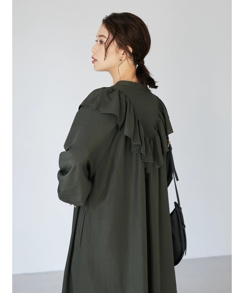 Sugar spoon（シュガースプーン）の「・SUGAR SPOON 2wayフリルシャツワンピース＊（ワンピース・レディース・ブラック/ブラウン/グリーン・FREE）」の4枚目の写真