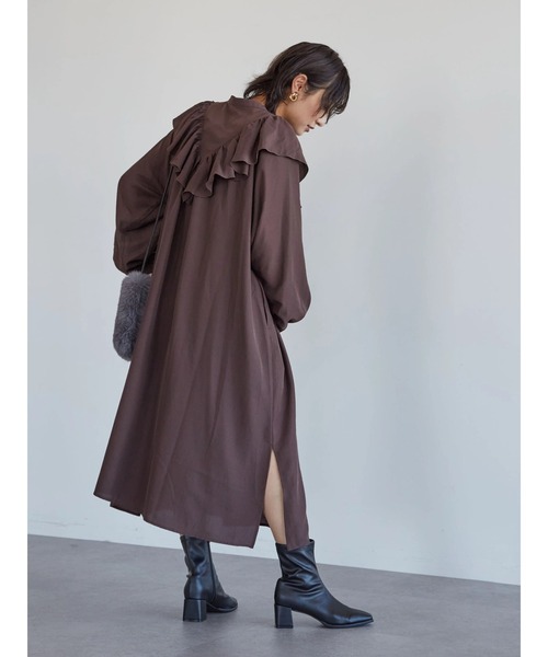 Sugar spoon（シュガースプーン）の「・SUGAR SPOON 2wayフリルシャツワンピース＊（ワンピース・レディース・ブラック/ブラウン/グリーン・FREE）」の13枚目の写真