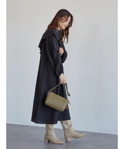 Sugar spoon（シュガースプーン）の「・SUGAR SPOON 2wayフリルシャツワンピース＊（ワンピース・レディース・ブラック/ブラウン/グリーン・FREE）」の5枚目の写真