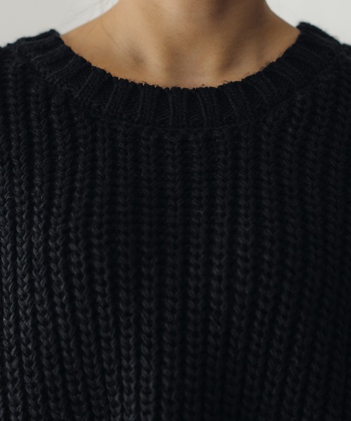 fupel（フぺル）の「ロービングヤーンアゼアミニット（ニット/セーター・レディース・ブラック/アイボリー/レッド・SMALL/MEDIUM）」の18枚目の写真