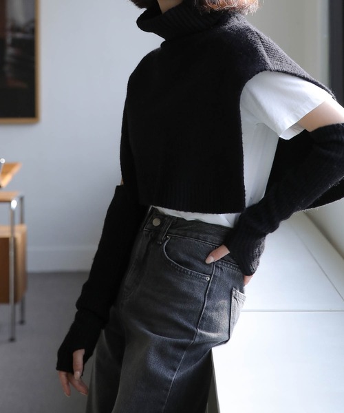 VIRINA 黒 ニット タートルネック ネックウォーマー VIRINA 黒 ニット タートルネック ネックウォーマー 楽天市場