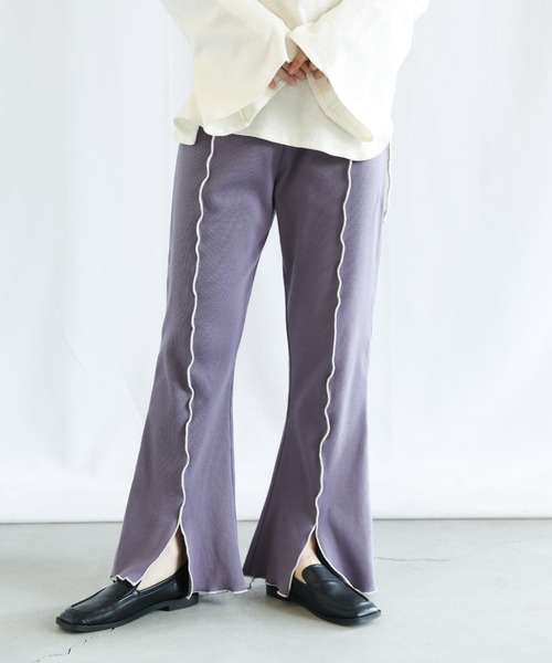 select MOCA（セレクトモカ）の「2022 SS センターラインスリットメローリブパンツ（その他パンツ・レディース・ブラック/オレンジ/グリーン/ライトパープル・FREE）」の19枚目の写真