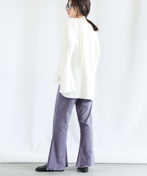 select MOCA（セレクトモカ）の「2022 SS センターラインスリットメローリブパンツ（その他パンツ・レディース・ブラック/オレンジ/グリーン/ライトパープル・FREE）」の22枚目の写真