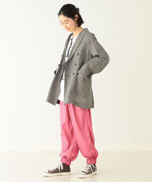 BEAMS BOY（ビームスボーイ）の「BEAMS BOY / ナイロン タフタ スポーツパンツ 22SS（その他パンツ・レディース・ピンク/ターコイズブルー/ライム・ONE SIZE）」の10枚目の写真