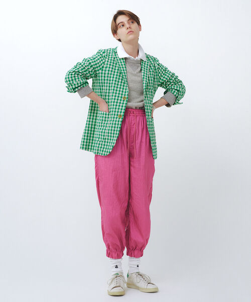 BEAMS BOY（ビームスボーイ）の「BEAMS BOY / ナイロン タフタ スポーツパンツ 22SS（その他パンツ・レディース・ピンク/ターコイズブルー/ライム・ONE SIZE）」の12枚目の写真