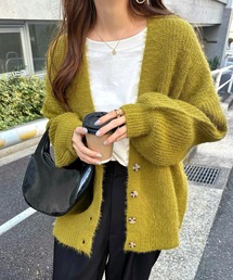 andme（アンドミー）の「フェザーヤーン長袖ニットカーディガン（カーディガン/ボレロ）」