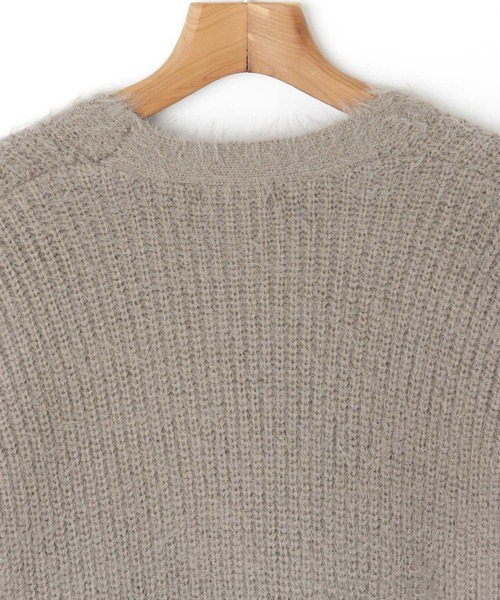 andme(アンドミー)の「フェザーヤーン長袖ニットカーディガン(カーディガン/ボレロ・レディース・ブラック/アイボリー/グレイッシュベージュ/ライム/オレンジ/パープル/レッド/ブルー/ブラウン・M)」の20枚目の写真