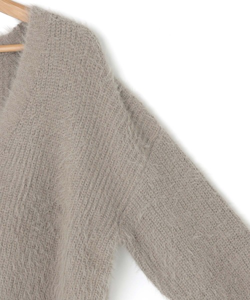 andme(アンドミー)の「フェザーヤーン長袖ニットカーディガン(カーディガン/ボレロ・レディース・ブラック/アイボリー/グレイッシュベージュ/ライム/オレンジ/パープル/レッド/ブルー/ブラウン・M)」の21枚目の写真